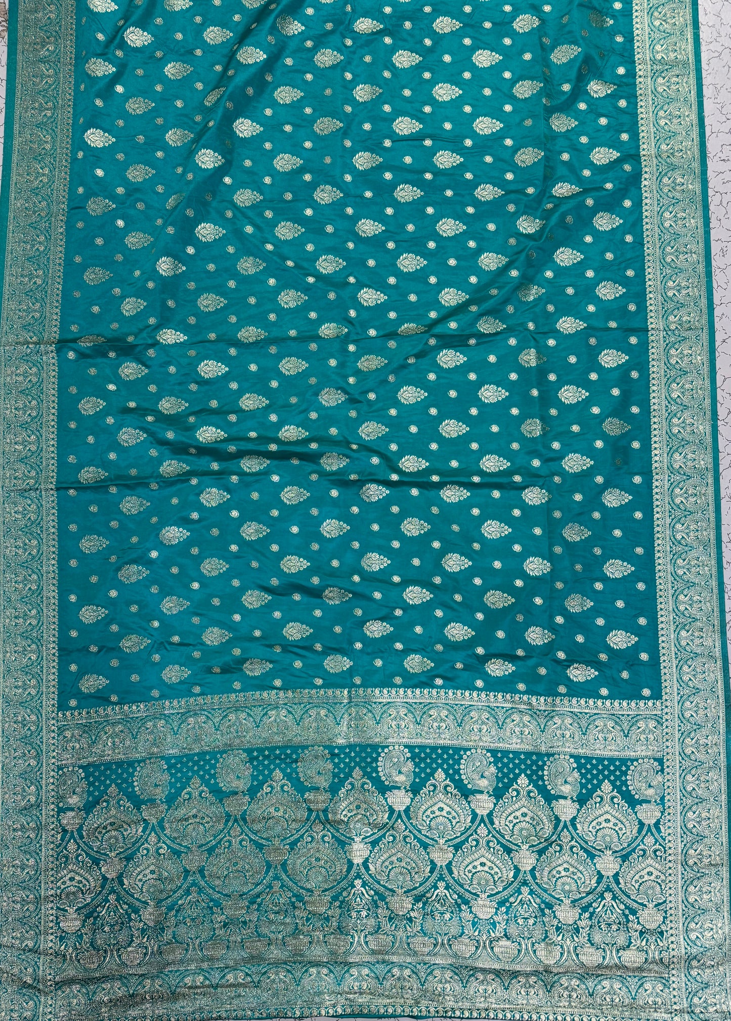 Classic Rama Blue Banarasi Silk Saree with Heritage Zari Weaving