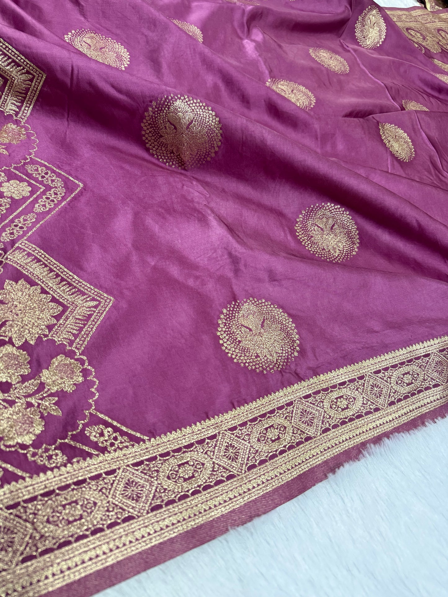 Classic Baby Pink Banarasi Silk Saree with Heritage Zari Weaving