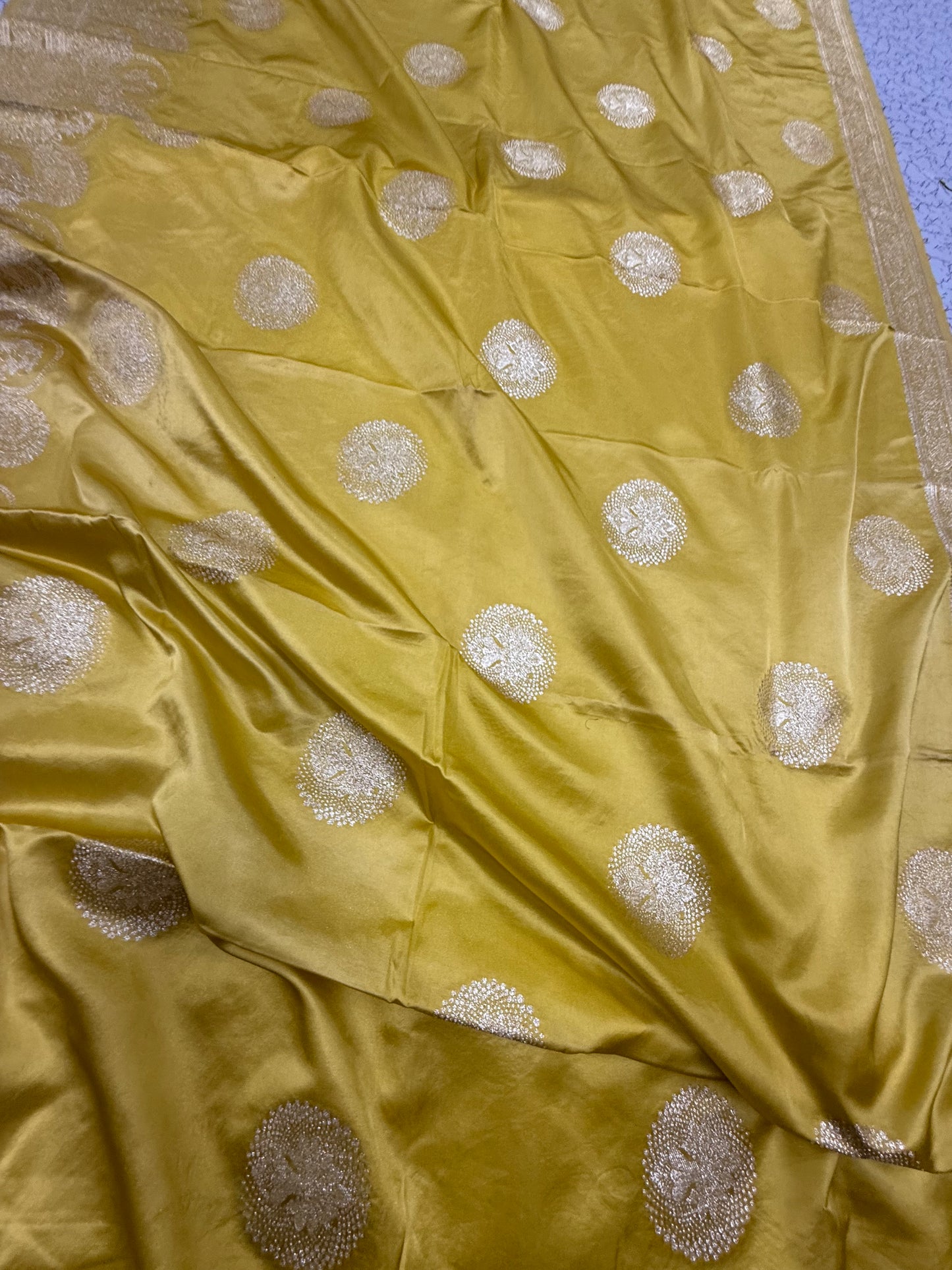 Classic Yellow Banarasi Silk Saree with Heritage Zari Weaving