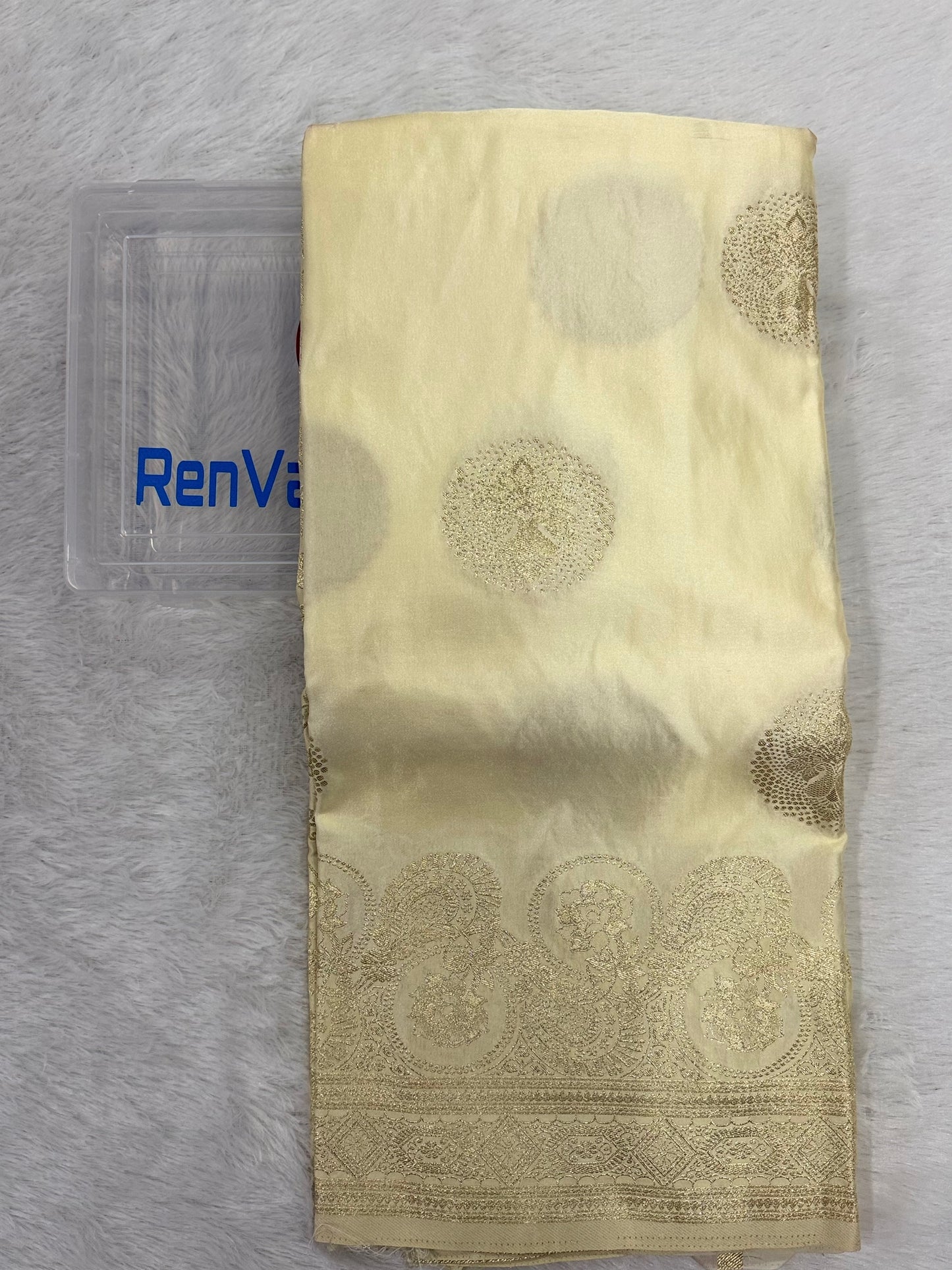 Classic  beige  Banarasi Silk Saree with Heritage Zari Weaving