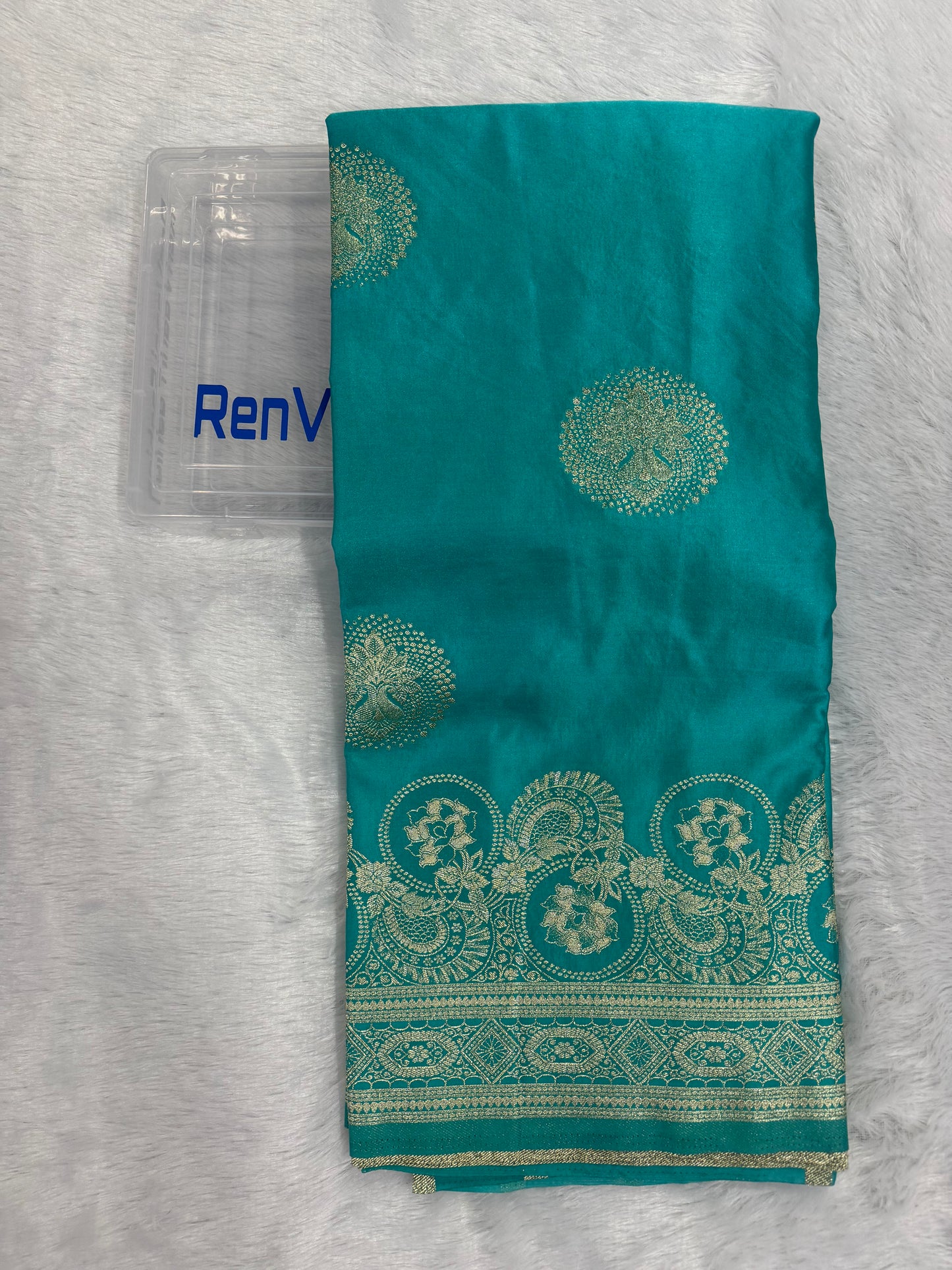 Classic Firozi Blue Banarasi Silk Saree with Heritage Zari Weaving