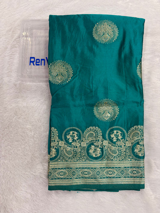 Classic Rama Blue  Banarasi Silk Saree with Heritage Zari Weaving