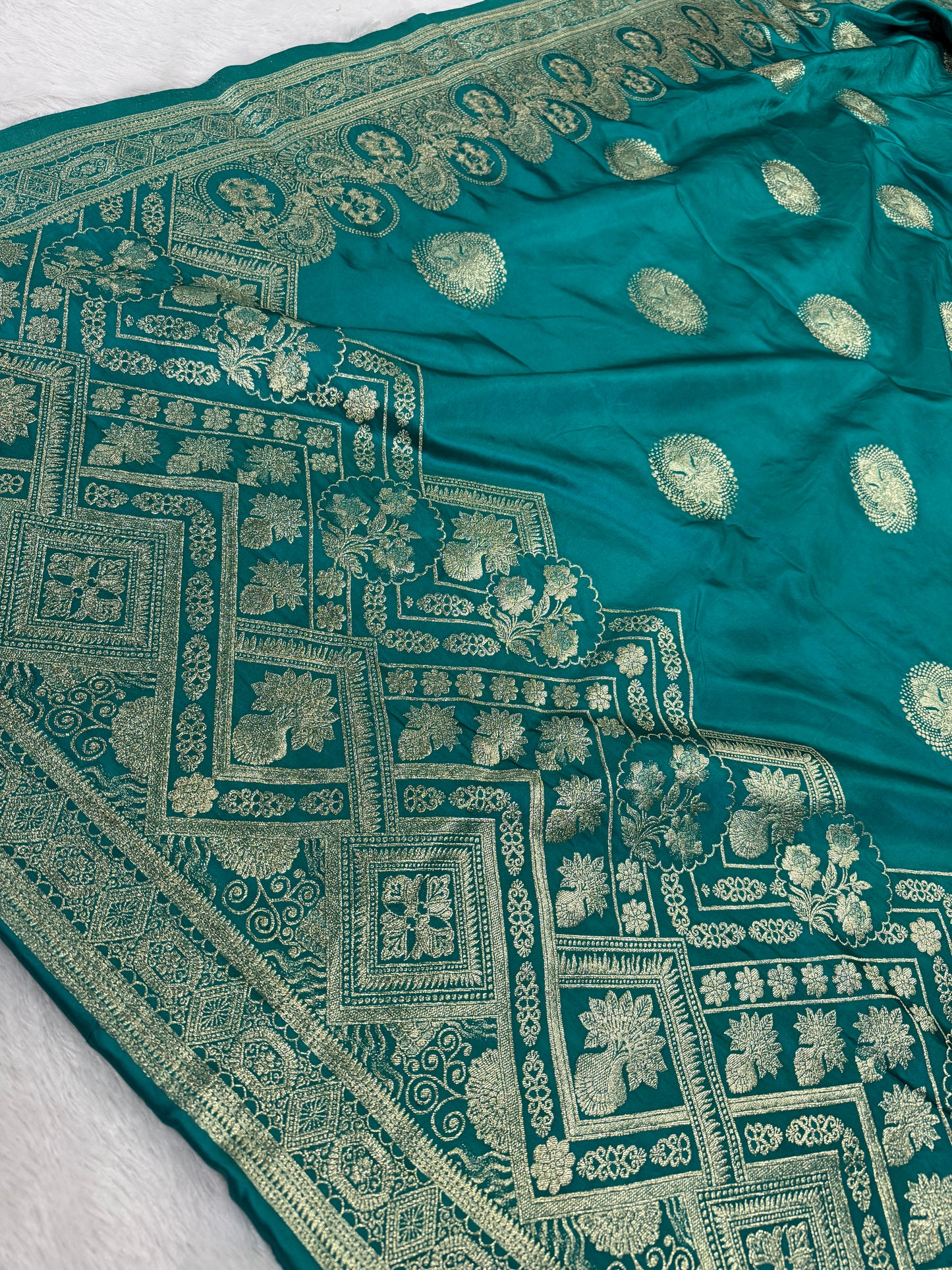 Classic Rama Blue  Banarasi Silk Saree with Heritage Zari Weaving