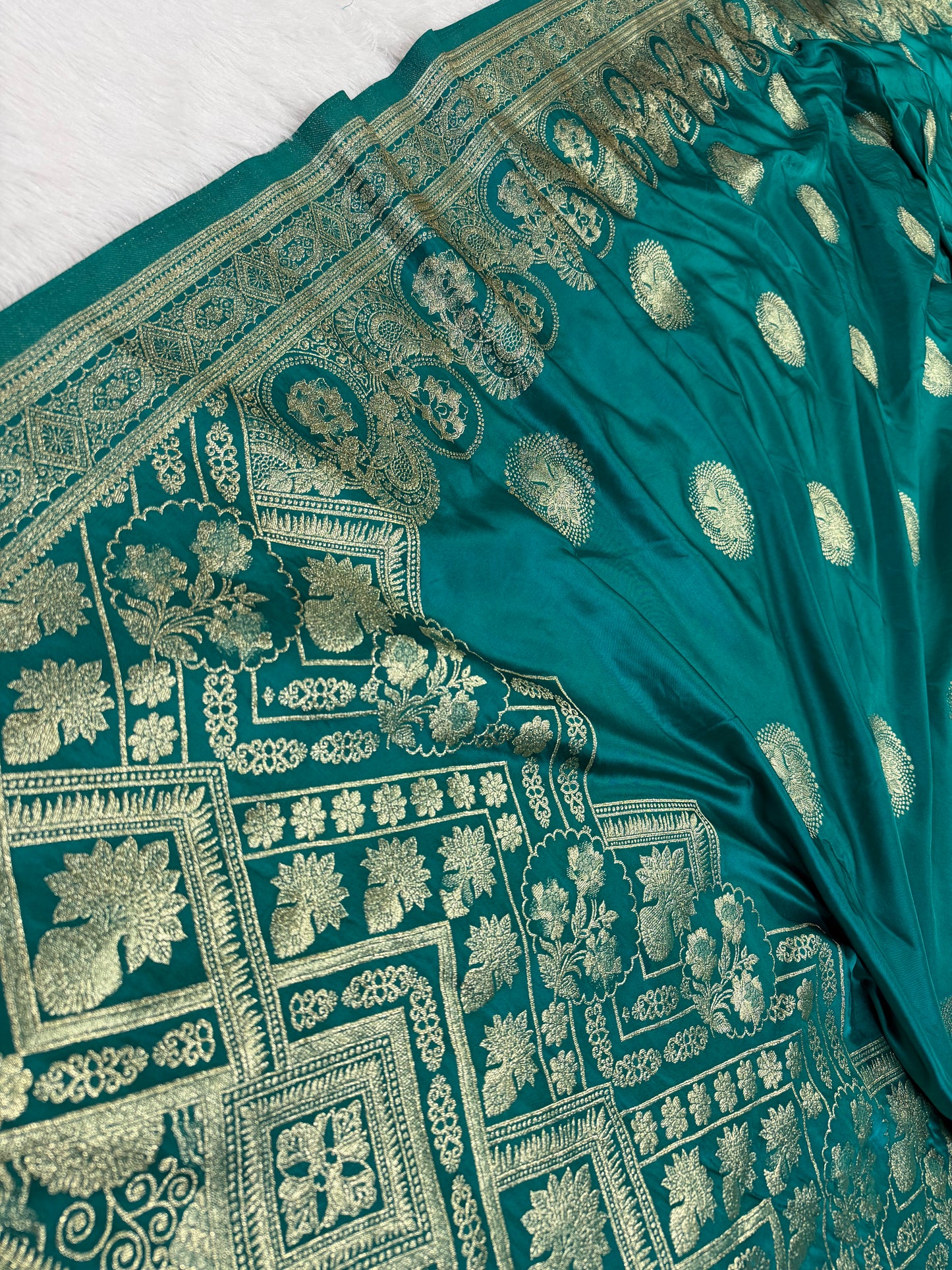 Classic Rama Blue  Banarasi Silk Saree with Heritage Zari Weaving
