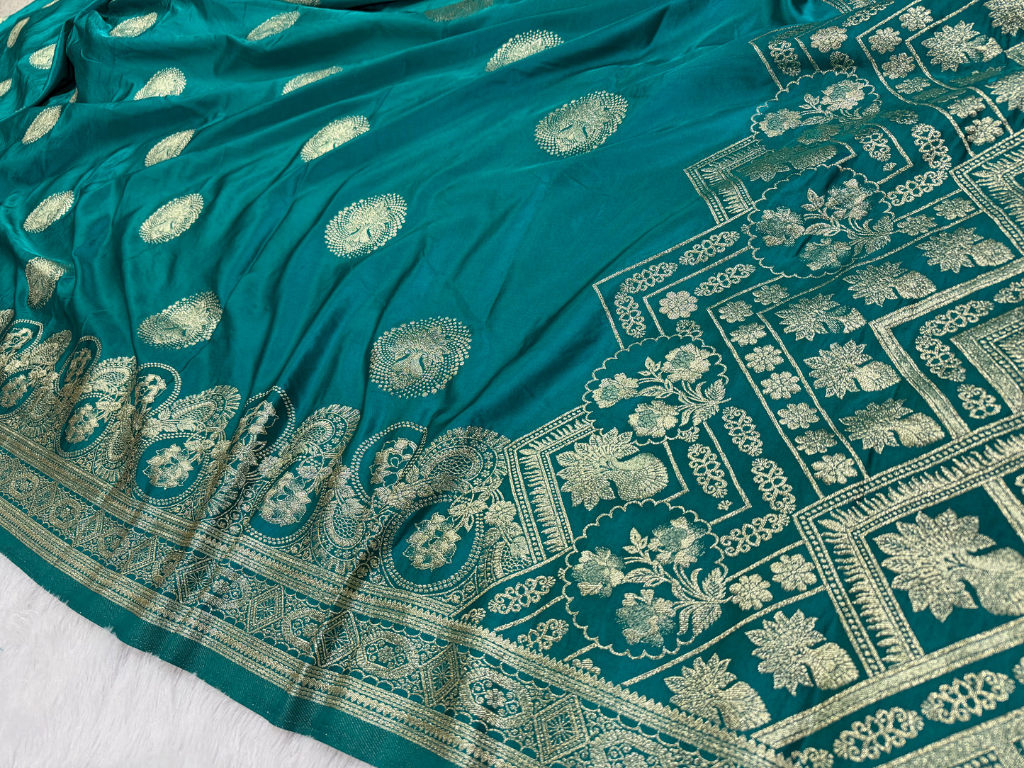 Classic Rama Blue  Banarasi Silk Saree with Heritage Zari Weaving