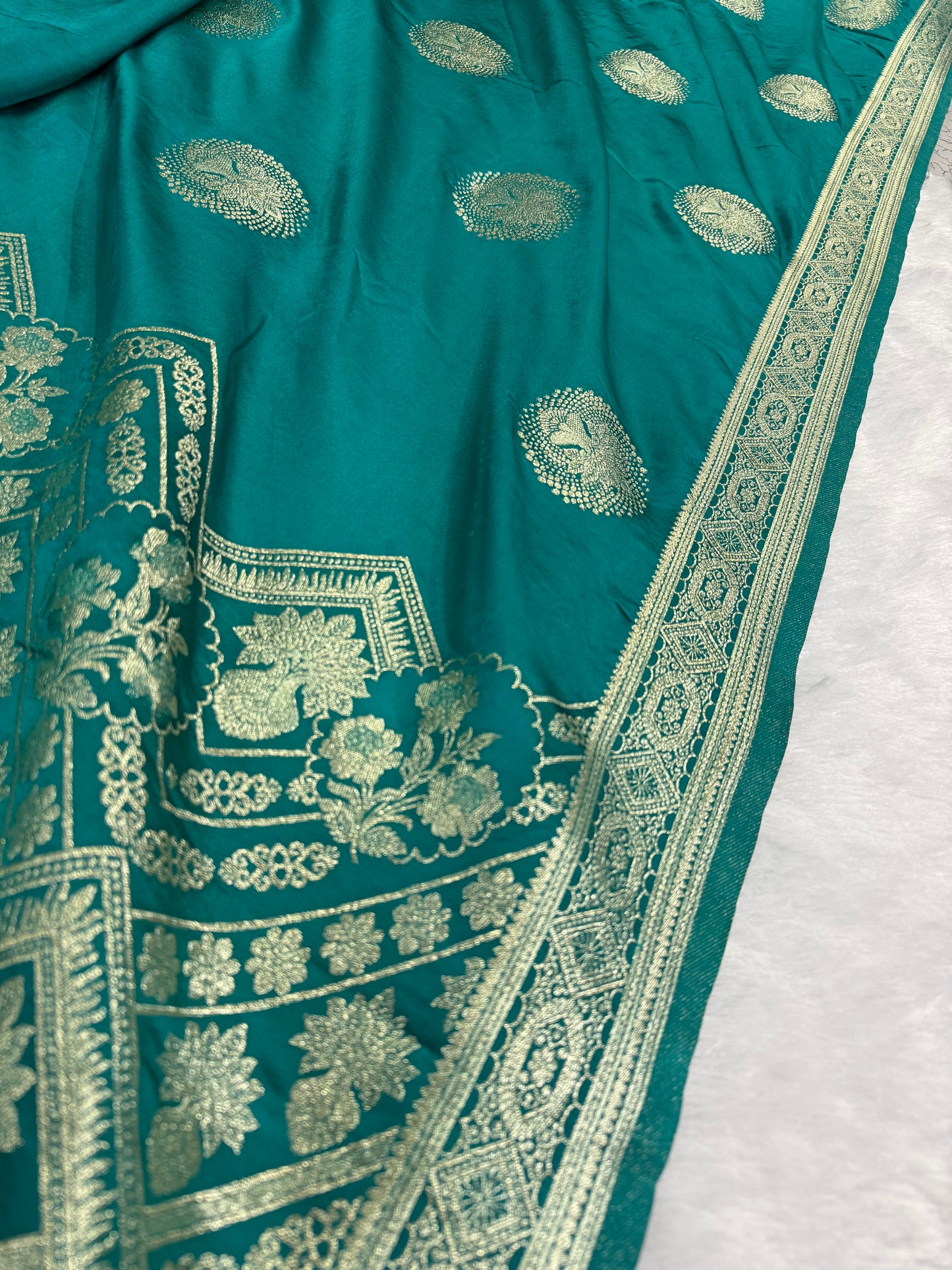 Classic Rama Blue  Banarasi Silk Saree with Heritage Zari Weaving