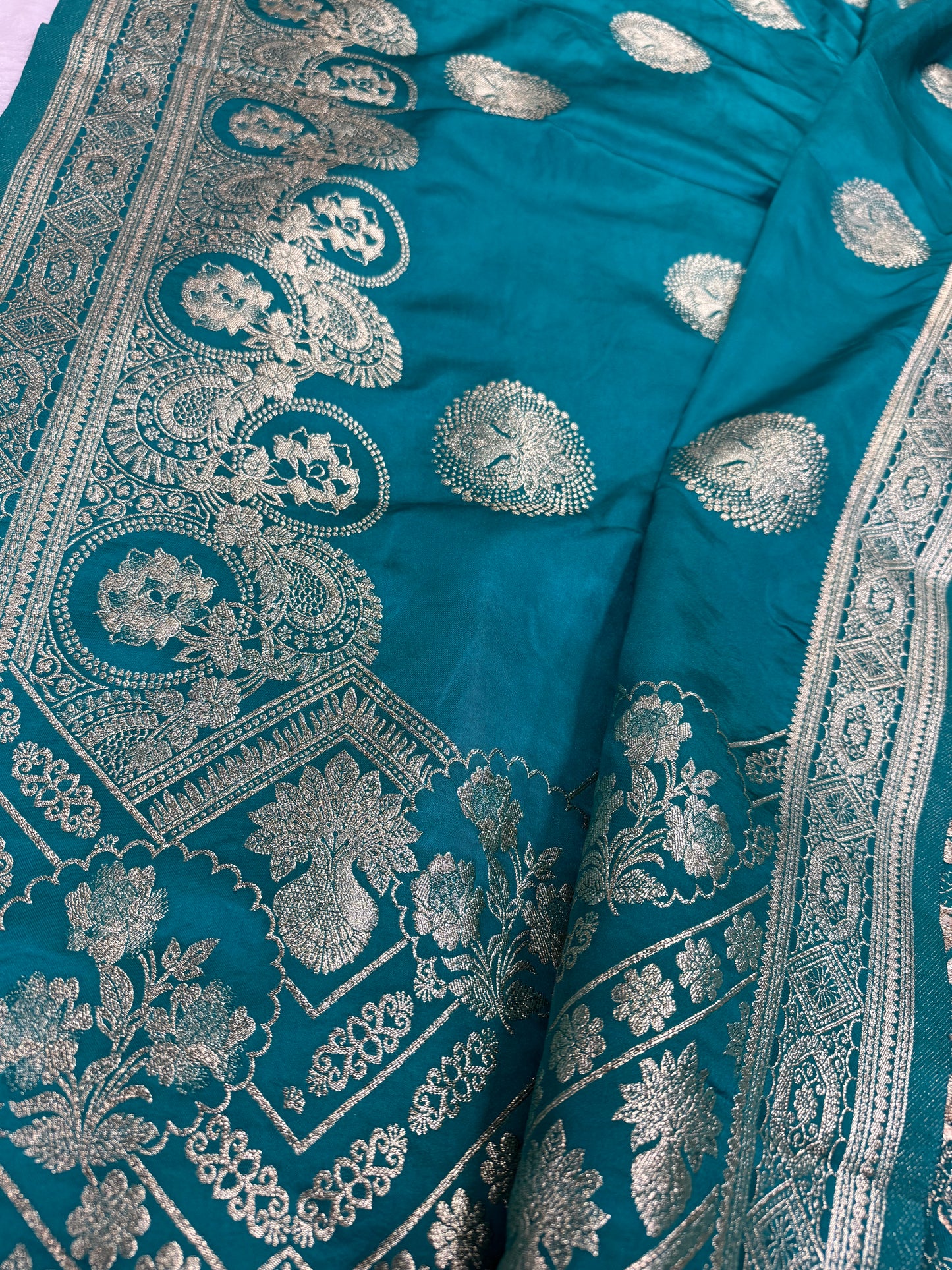 Classic Rama Blue  Banarasi Silk Saree with Heritage Zari Weaving