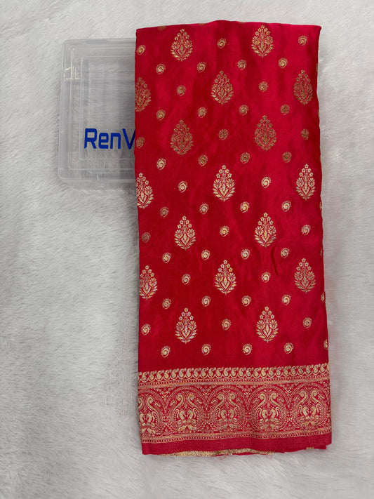 Classic  Red  Banarasi Silk Saree with Heritage Zari Weaving