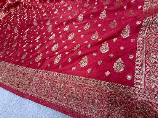 Classic  Red  Banarasi Silk Saree with Heritage Zari Weaving