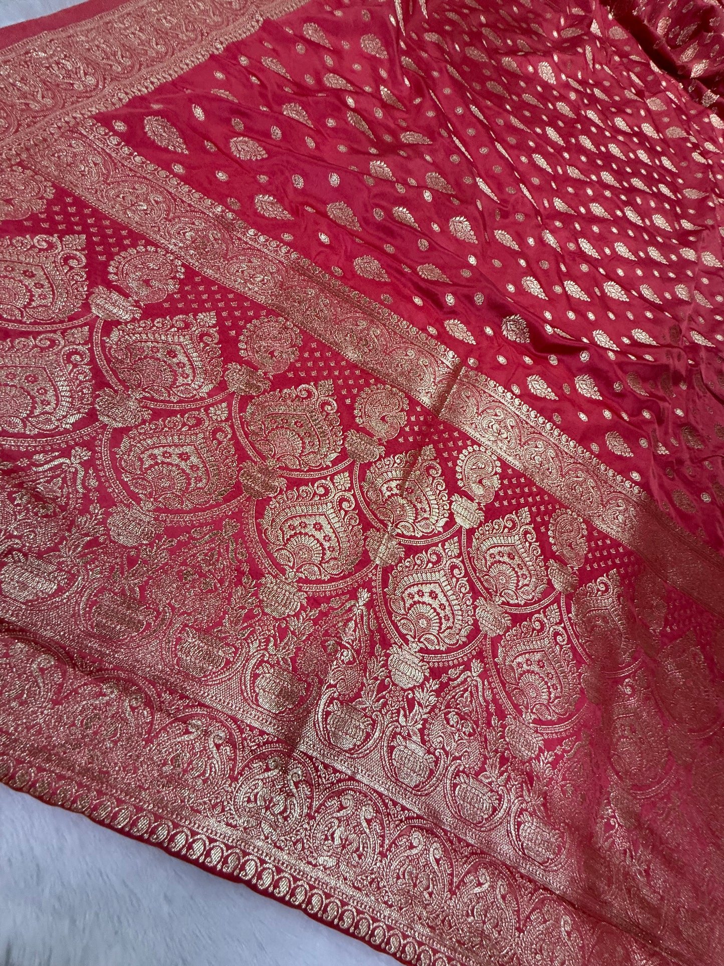 Classic  Red  Banarasi Silk Saree with Heritage Zari Weaving