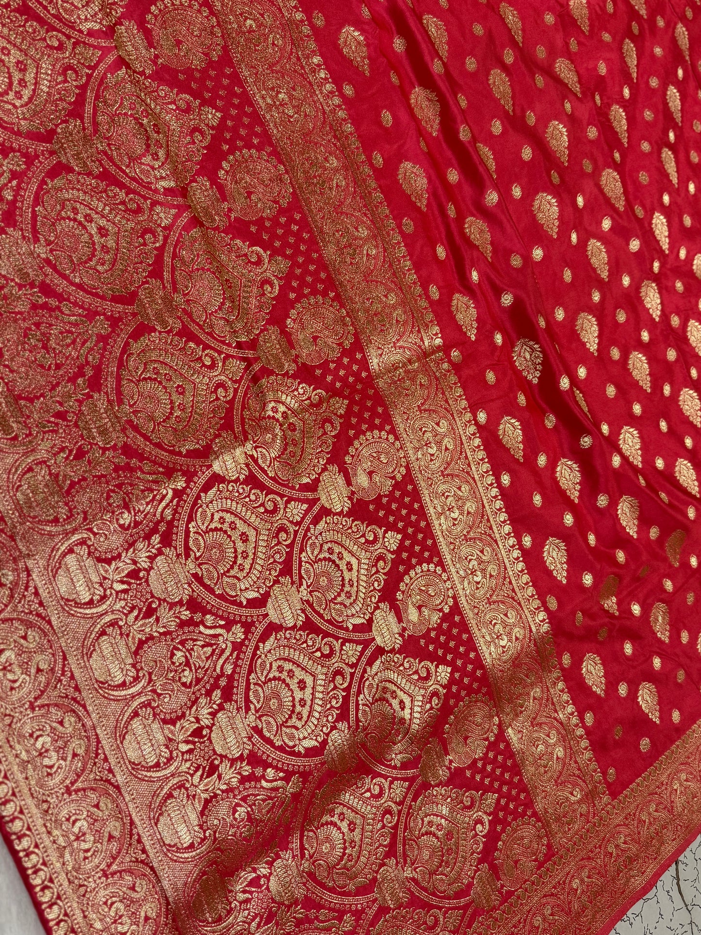 Classic  Red  Banarasi Silk Saree with Heritage Zari Weaving