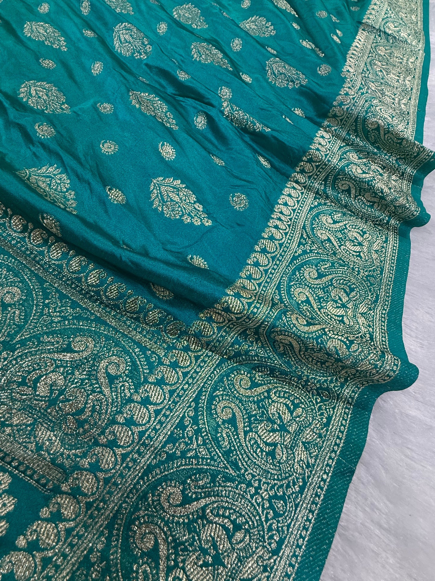 Classic Rama Blue  Banarasi Silk Saree with Heritage Zari Weaving