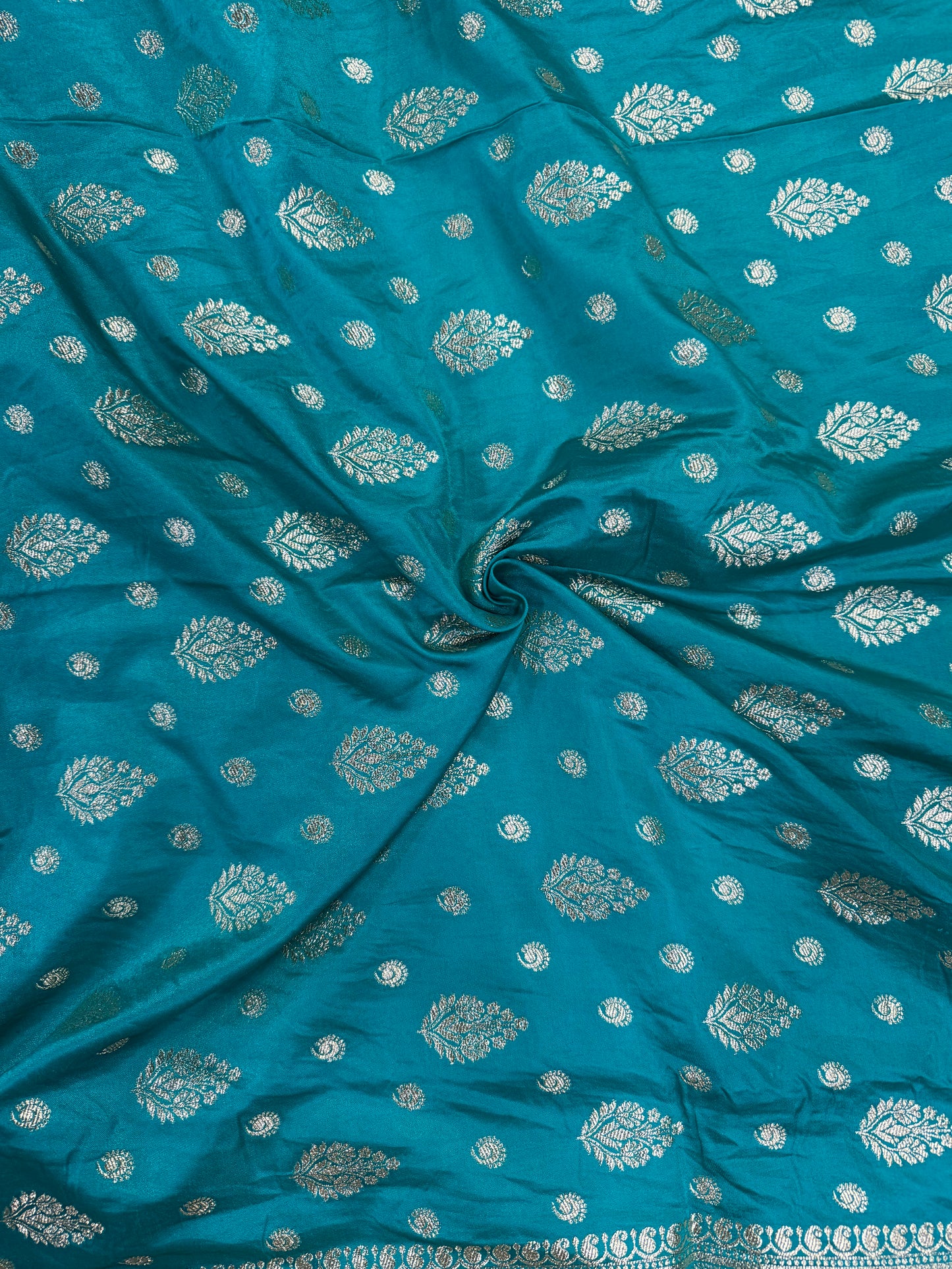 Classic Rama Blue  Banarasi Silk Saree with Heritage Zari Weaving