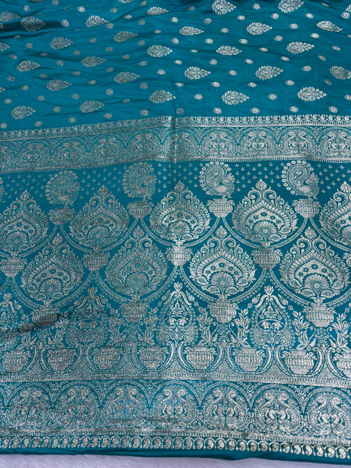 Classic Rama Blue  Banarasi Silk Saree with Heritage Zari Weaving