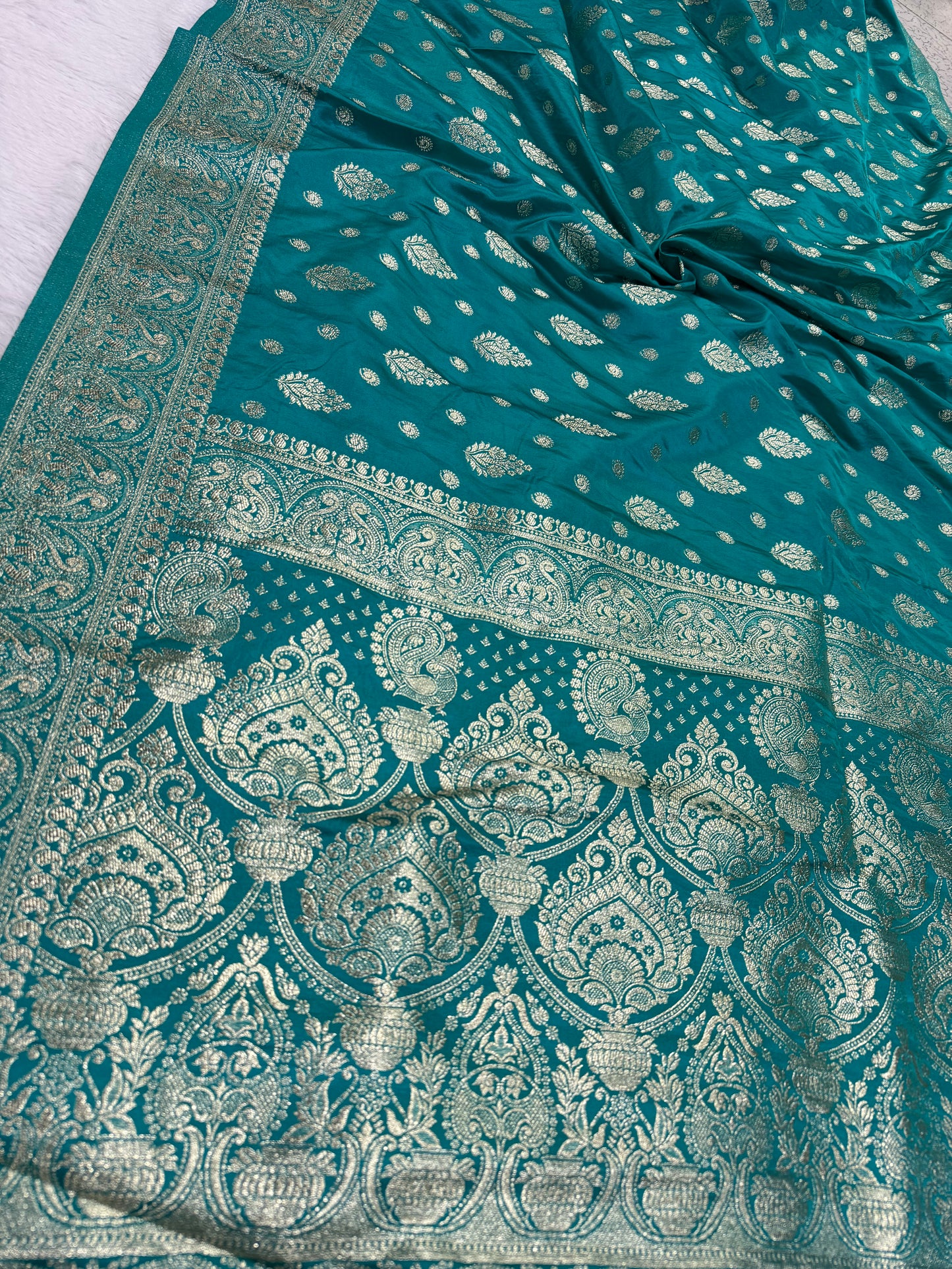 Classic Rama Blue  Banarasi Silk Saree with Heritage Zari Weaving