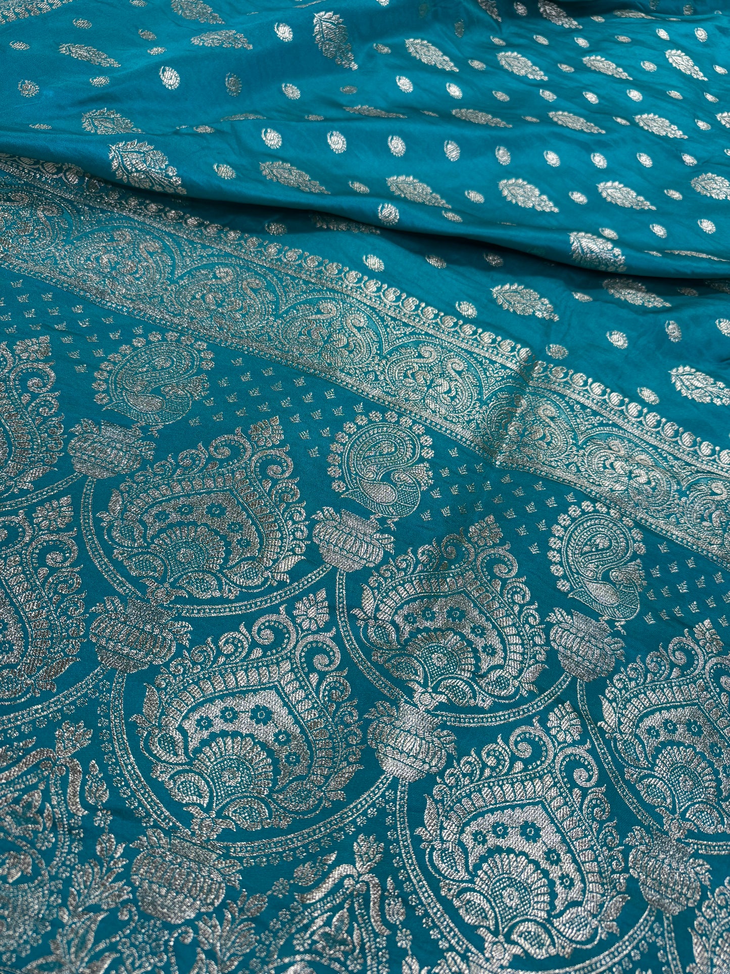 Classic Rama Blue  Banarasi Silk Saree with Heritage Zari Weaving