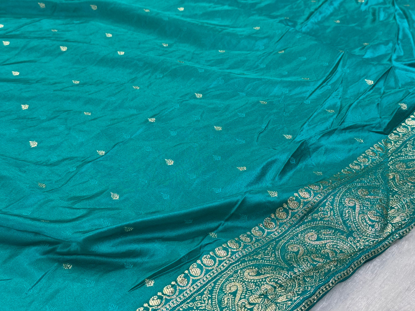Classic Rama Blue  Banarasi Silk Saree with Heritage Zari Weaving