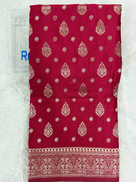 Classic Bridal Red  Banarasi Silk Saree with Heritage Zari Weaving