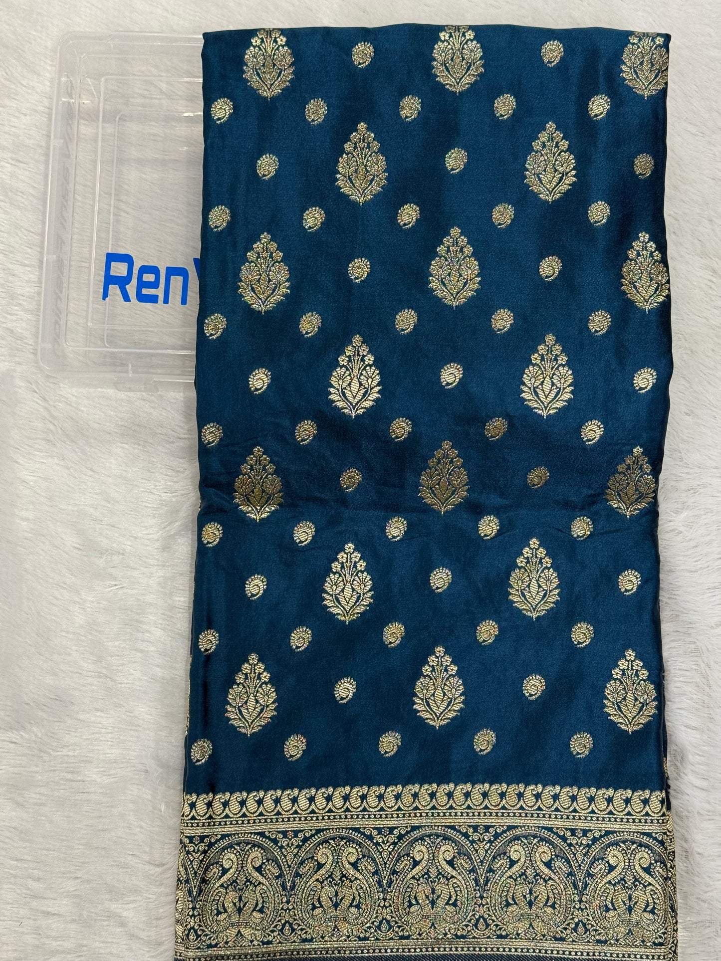 Classic peacock blue  Banarasi Silk Saree with Heritage Zari Weaving
