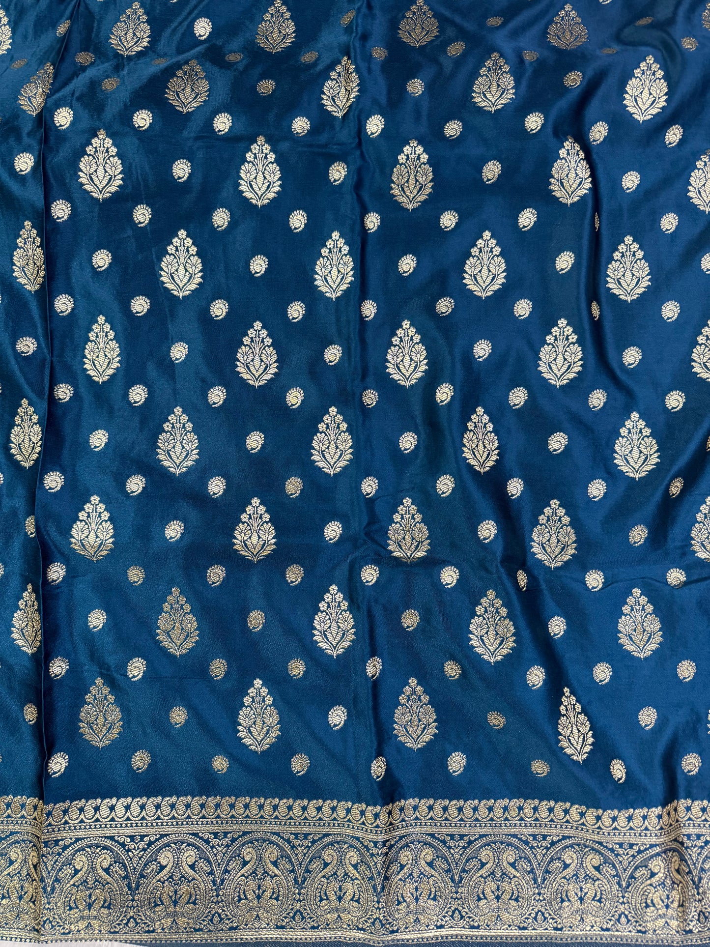 Classic peacock blue  Banarasi Silk Saree with Heritage Zari Weaving