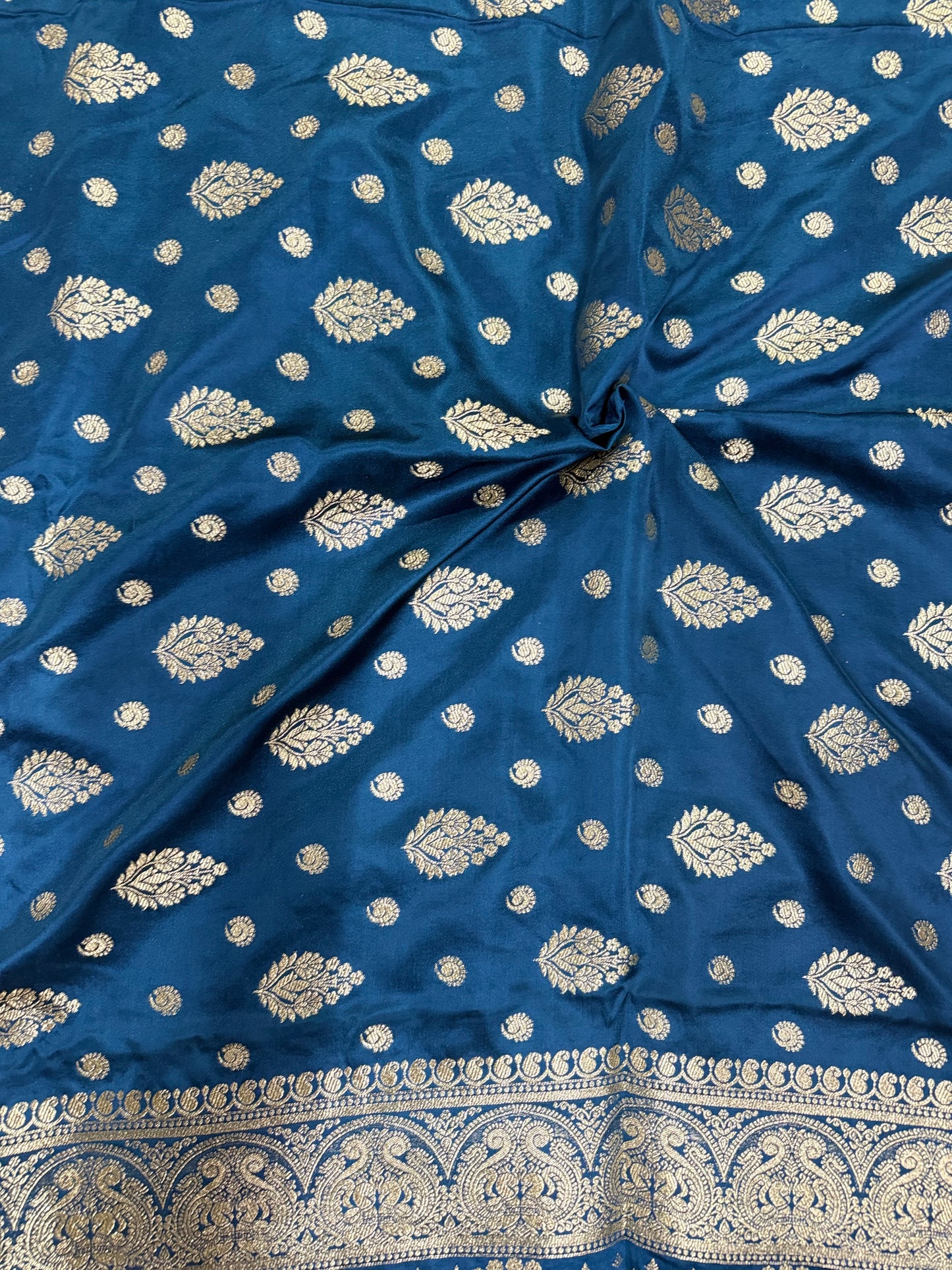 Classic peacock blue  Banarasi Silk Saree with Heritage Zari Weaving