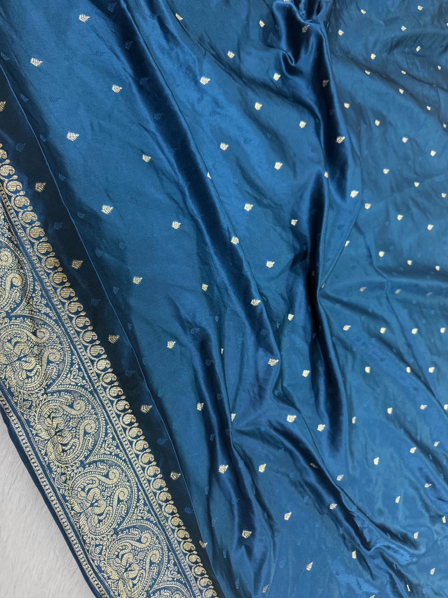 Classic peacock blue  Banarasi Silk Saree with Heritage Zari Weaving