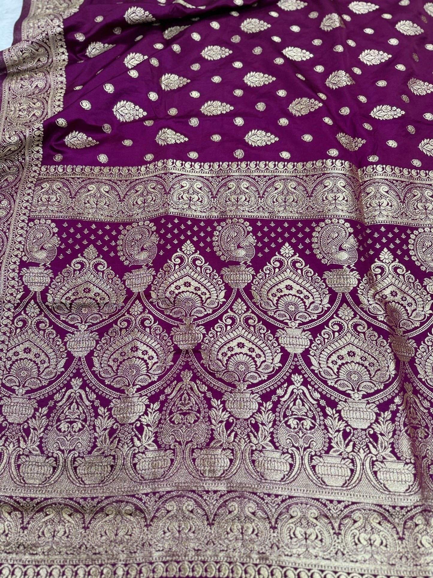 Classic deep purple Banarasi Silk Saree with Heritage Zari Weaving