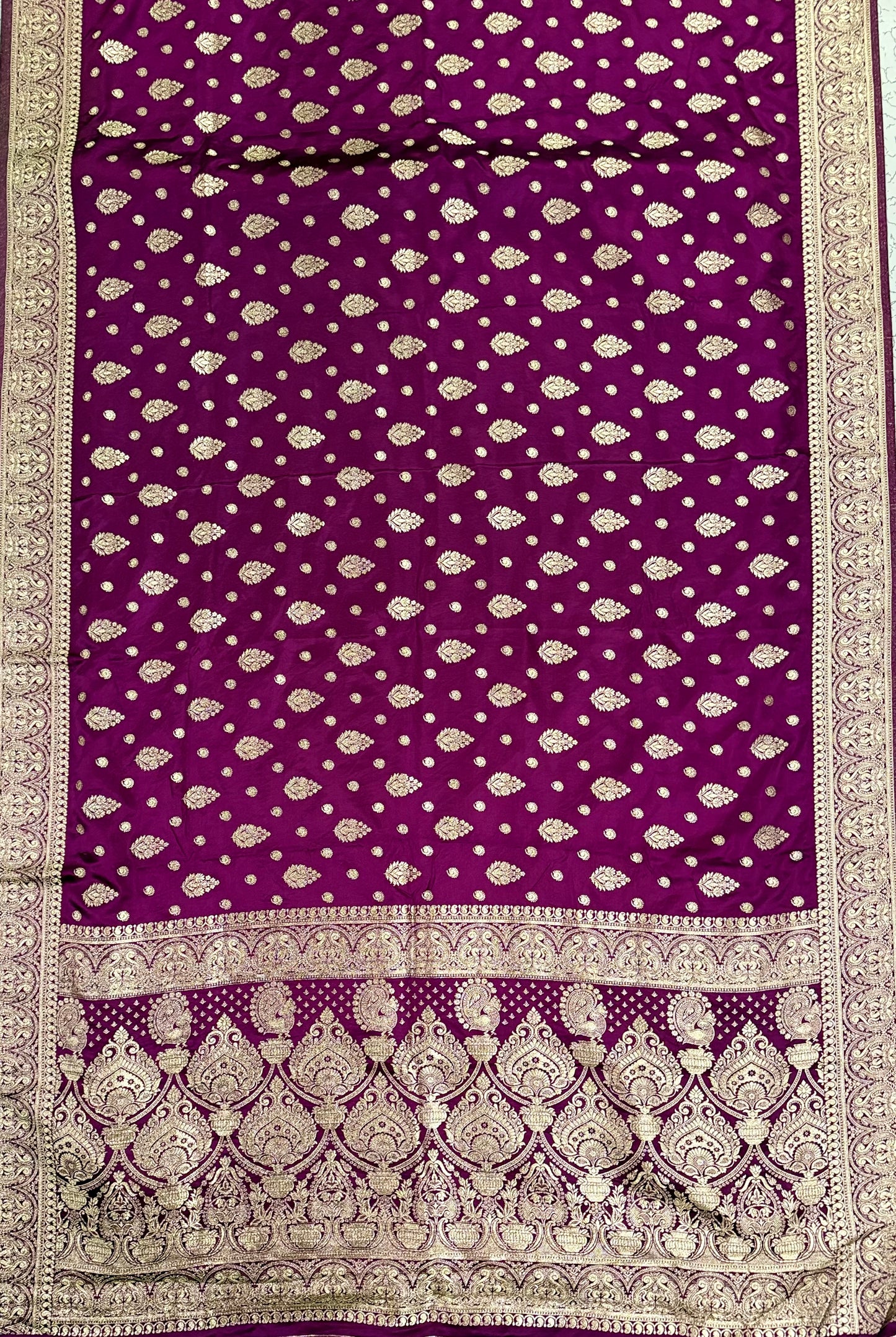Classic deep purple Banarasi Silk Saree with Heritage Zari Weaving