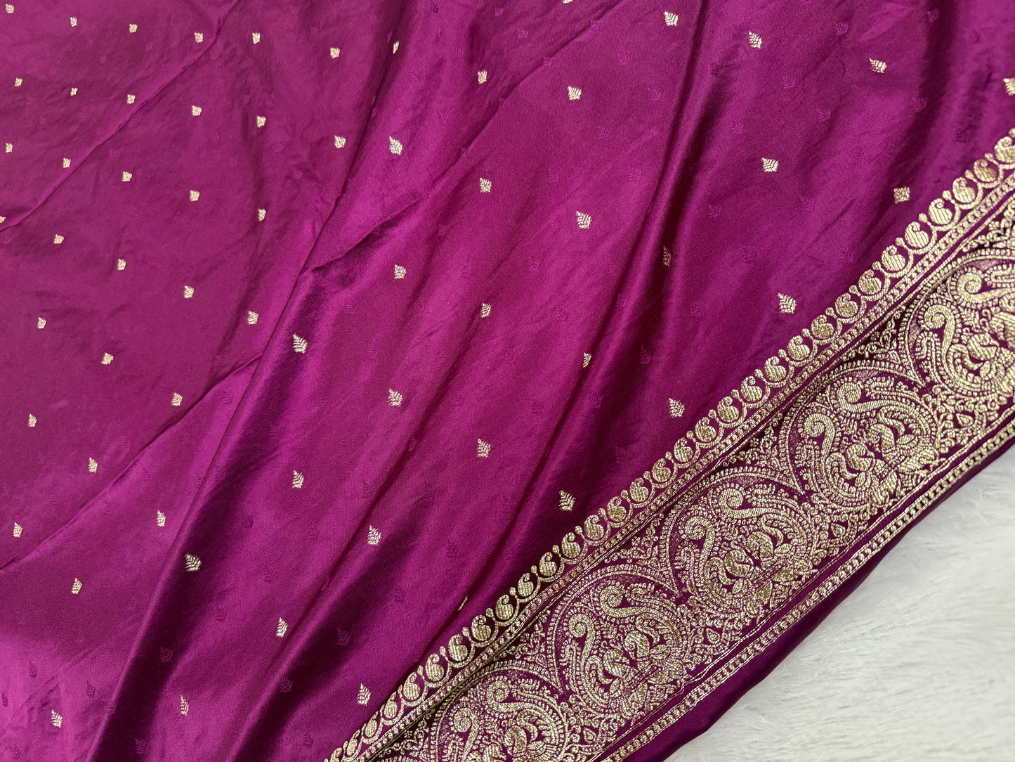 Classic deep purple Banarasi Silk Saree with Heritage Zari Weaving