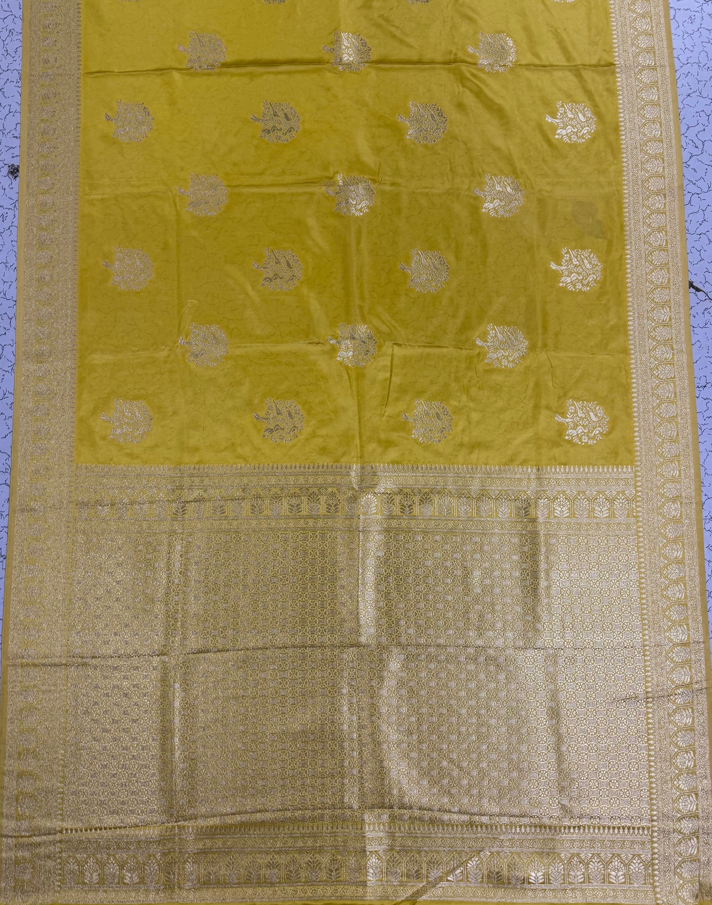 Classic Yellow Banarasi Silk Saree with Heritage Zari Weaving