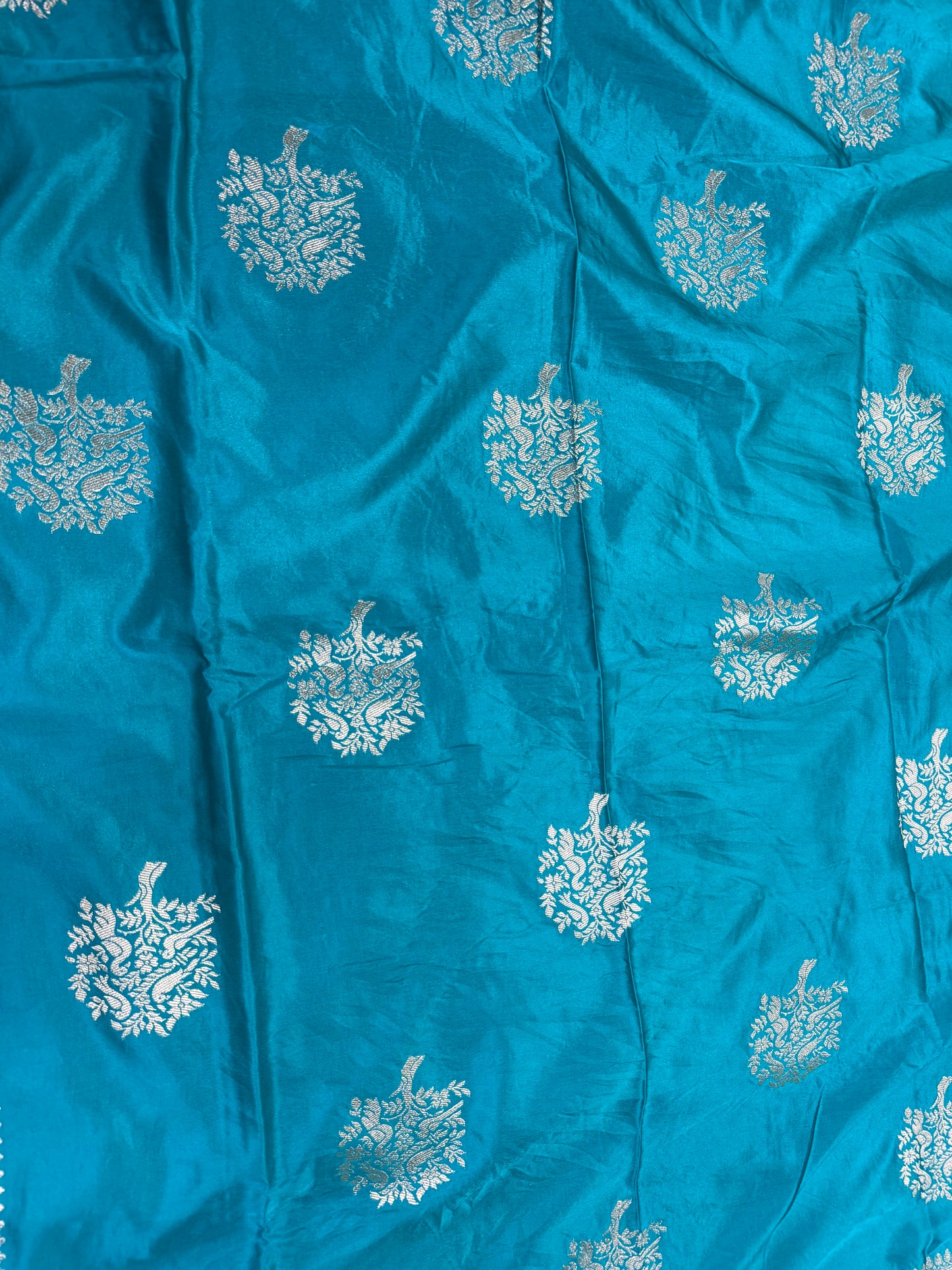 Classic Rama blue Banarasi Silk Saree with Heritage Zari Weaving